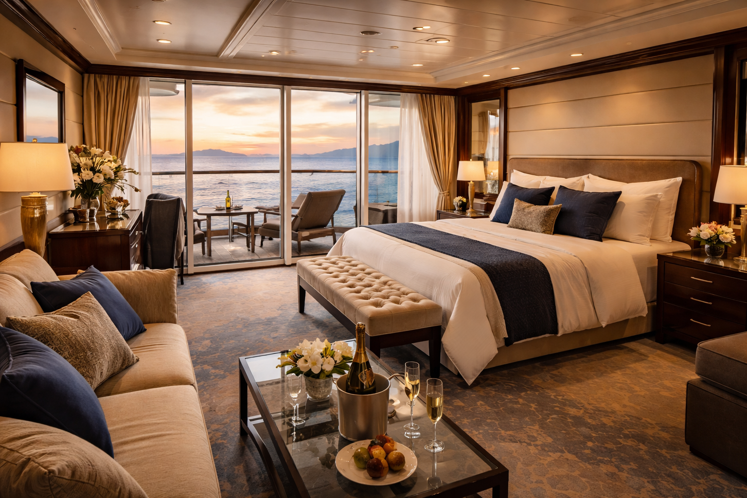 Private casino lounge onboard