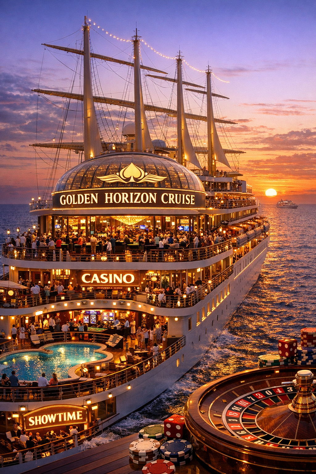 Athens to Valletta Twilight Tables port view